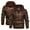 Brown, variant on Munlar Rain Jacket Men-Leather Slim Hooded Plush Thickened Leather Mens Sport Coat Christmas Winter Coat Clearance
