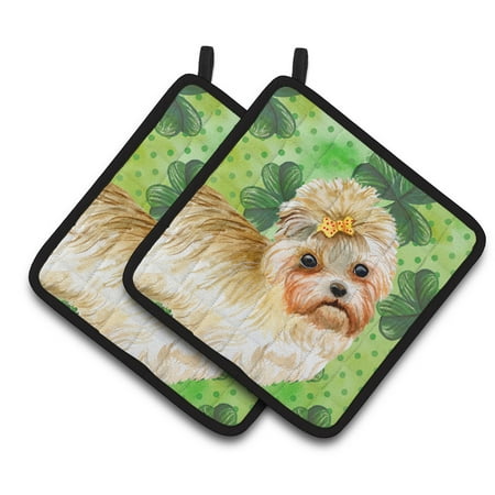 

Caroline s Treasures Morkie St Patrick s Pair of Pot Holders