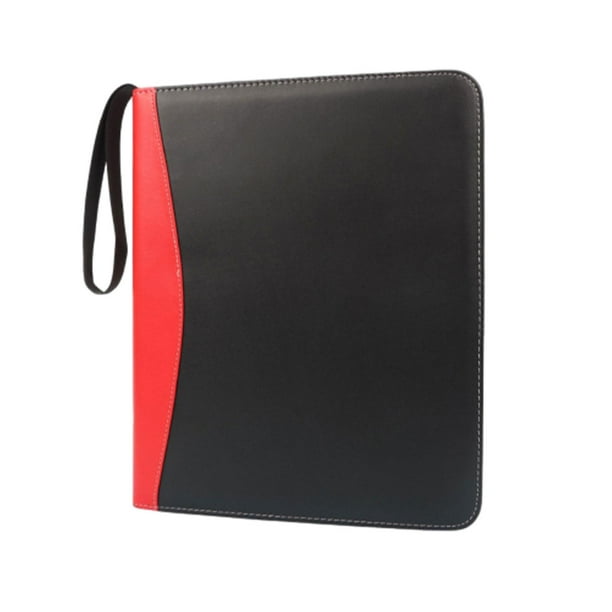 Carpeta de tarjetas coleccionables impermeable de 9 bolsillos para tarjetas de juego rojo y negro