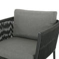 thumbnail image 5 of GDF Studio Sefora Outdoor Aluminum and Rope Club Chairs with Cushions, Set of 2, Black and Gray, 5 of 9