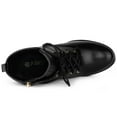 thumbnail image 4 of Unique Bargains Women's Round Toe Block High Heel Lace Up Platform Boots, 4 of 7
