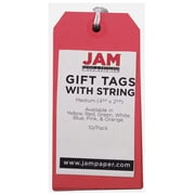 JAM Paper Medium Red Paper Gift Tags, with String 4.75 x 2.37 x 2 (10 Count)