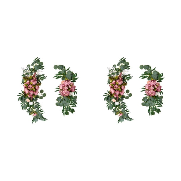 Kit de flores artificiales Bearachild para Ceremonia de decoración de ramos de letrero de bienvenida Rosa 80cm 2Conjunto
