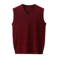 thumbnail image 1 of Styesk Chandail pour Hommes Col Tricoté Sans Manches Décontracté, 1 of 8