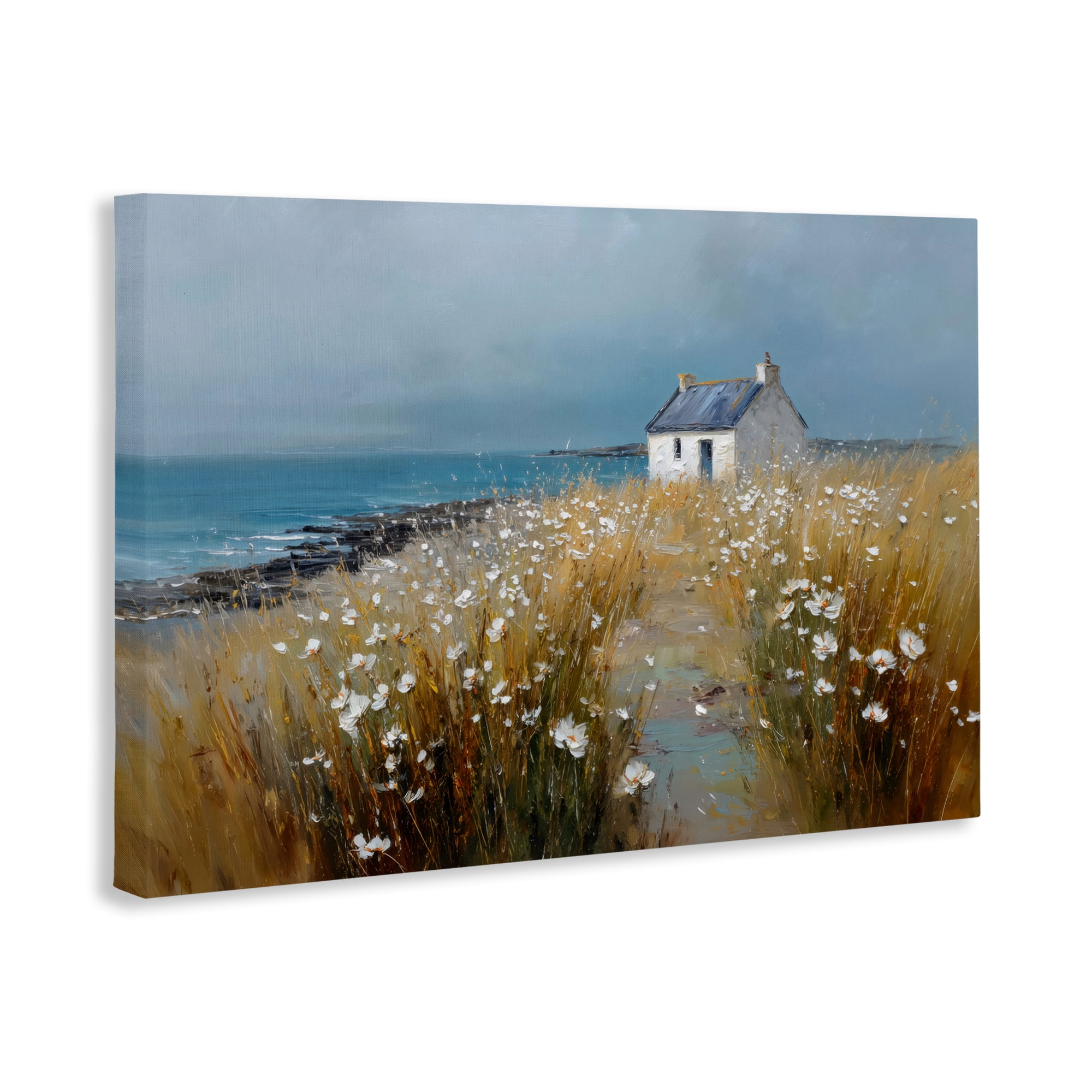 Stupell Industries Oceanfront Cottage Wildflowers Canvas Wall Art, design by Petal Prints Design