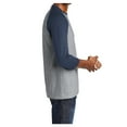 thumbnail image 3 of Yellow Rooster Men's Core Blend 3/4-Sleeve Raglan Tee Athletic Hthr/ Navy M, 3 of 6