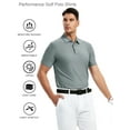 thumbnail image 4 of Demotime Men‘s Golf Shirt Moisture Wicking Quick-Dry Gray M Short Sleeve Casual Polo Shirts for Men, 4 of 7