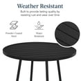 thumbnail image 6 of Best Choice Products 3-Piece Steel Patio Bar Height Round Bistro Set w/ Backless Stools, Slatted Design - Black, 6 of 9
