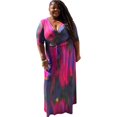 thumbnail image 2 of Plus Size Vibrant Purple Faux Wrap Maxi Dress, 2 of 3