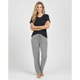 thumbnail image 5 of Real Essentials 2 Pack: Women's Comfy Pajama Sets - Short Sleeve Ladies Loungewear Sleepwear PJs (Available In Plus), 5 of 8