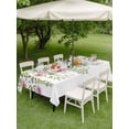 thumbnail image 3 of Outdoor Tablecloth with Umbrella Hole and Zipper, Pink Green Spring Rectangle Table Cloth 54x80 Inch Waterproof Tablecloth, Floral Eucalyptus Leaves Watercolor Plant Picnic Table Cover for Patio, 3 of 7