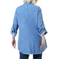 thumbnail image 4 of Plus Size Shirts for Women Chambray Top Button Down Denim Shirts Tops 2025 1X Blue, 4 of 8