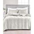 thumbnail image 1 of Martha Stewart Collection Cable Knit Velvet Quilt Twin Grey Polyester, 1 of 3