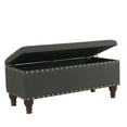 thumbnail image 6 of HomePop Large Storage Bench with Nailhead Trim, 42"W x 18"D x 18"H, Charcoal, 6 of 6