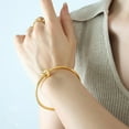 thumbnail image 2 of 14K Yellow Gold  Bracelets Elegant Trendy Round Circular Open Knot Cuff Bangle For Women Jewelry Goth Temperament Everyday Wear, 2 of 8