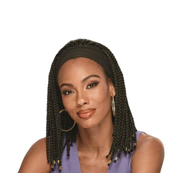 Isolde Hand-Braided Wig with Stretch Headband by Especially Yours | Synthetic Yaki Texture Natural-Look Headband Wig for Women