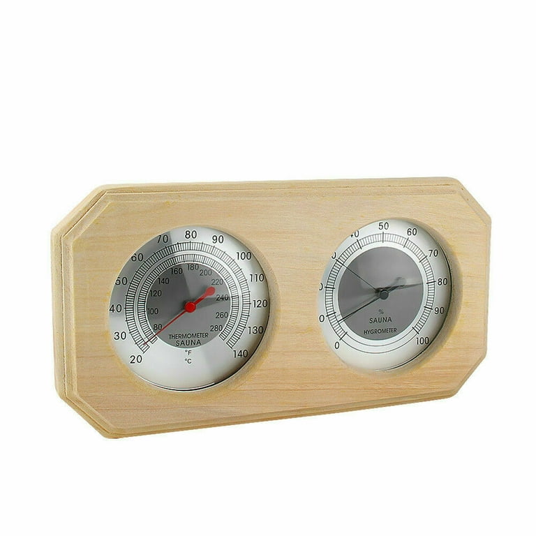 Sauna Thermometer 2 in 1 Wooden Sauna Hygrothermograph Indoor Fahrenhe