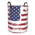thumbnail image 2 of LNWH Laundry Basket, Abstract Red US Stars Flags Pattern Foldable Laundry Hamper With Handles Waterproof, Small, 2 of 8