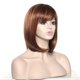 thumbnail image 5 of Peluca bob sintética con flequillo, color marrón claro, para mujer, aspecto natural, fibra resistente al calor., 5 of 5