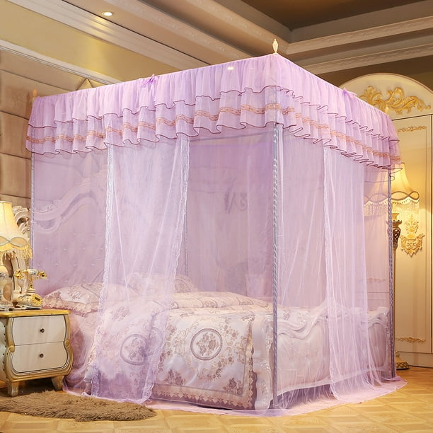 Bed Canopy,Luxury Princess Four Corner Mosquito Netting Bedroom ...