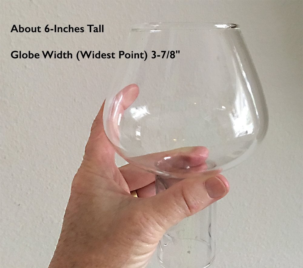 Firefly Wine Bottle Oil Lamp Flame Protector, Hand-Blown Glass Chimney, 6 in Tall, 3-7/8 in Diameter