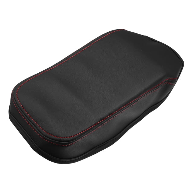 Almohadilla para consola central de coche, funda protectora impermeable para reposabrazos, almohadilla negra, línea roja para Nissan Sentra 2013-2019