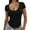Black, variant on Womens Summer Tops V Neck Ribbed Fitted Tight Short Sleeve Basic Knit Womens Athletic Tops,Black,L