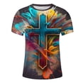 thumbnail image 4 of Mefallenssiah Hauts pour Hommes, Liquidation T-Shirt à Col Rond Imprimé Automne Mode Décontractée Manches Courtes, 4 of 5