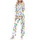 thumbnail image 2 of RKSTN Women's Carnival Pajamas Sets Oversized Lapel Mardi Gras Print Button Long Sleeve Sleepwear T Shirt and Pjs Pant 2 Piece Matching Set Casual Turndown Plus Size Pajama and Pants Loungewear Set, 2 of 9