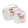 thumbnail image 2 of Plum Deer Clear Cosmetic Bags with Handles PVC Toiletry Bags Zipper Waterproof Portable for Traveling 2 Pcs, 2 of 7