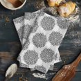 thumbnail image 6 of Grey Dahlia Kitchen Towels Set of 3, Water Absorbent Dish Towel, Vintage Rustic Gray Flowers Farmhouse Floral Decorative Hand Towels - Quick Drying Cloth for Cooking Baking, 18x28 Inch, 6 of 8