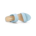 thumbnail image 4 of Women's Dual Straps Mid Chunky Heel Slide Sandals Sky Blue 5.5, 4 of 8