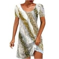 thumbnail image 2 of Mefallenssiah Robe d'Été Décontractée à Manches Courtes Imprimée Col Rond pour Femmes, 2 of 6