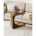 thumbnail image 3 of Tribesigns Set of 2 C-Shaped End Tables, Rustic Brown Sofa Side Tables for Living Room or Bedroom, Compact Snack Tables with Adjustable Feet, MDF Construction, 3 of 5
