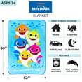 thumbnail image 4 of Franco Kids Bedding Baby Shark Micro Raschel Blanket, 62 in x 90 in, 4 of 6