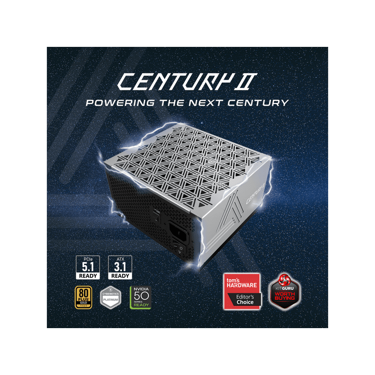 MONTECH CENTURY II - 1200W High-End ATX Gaming Power Supply - 80