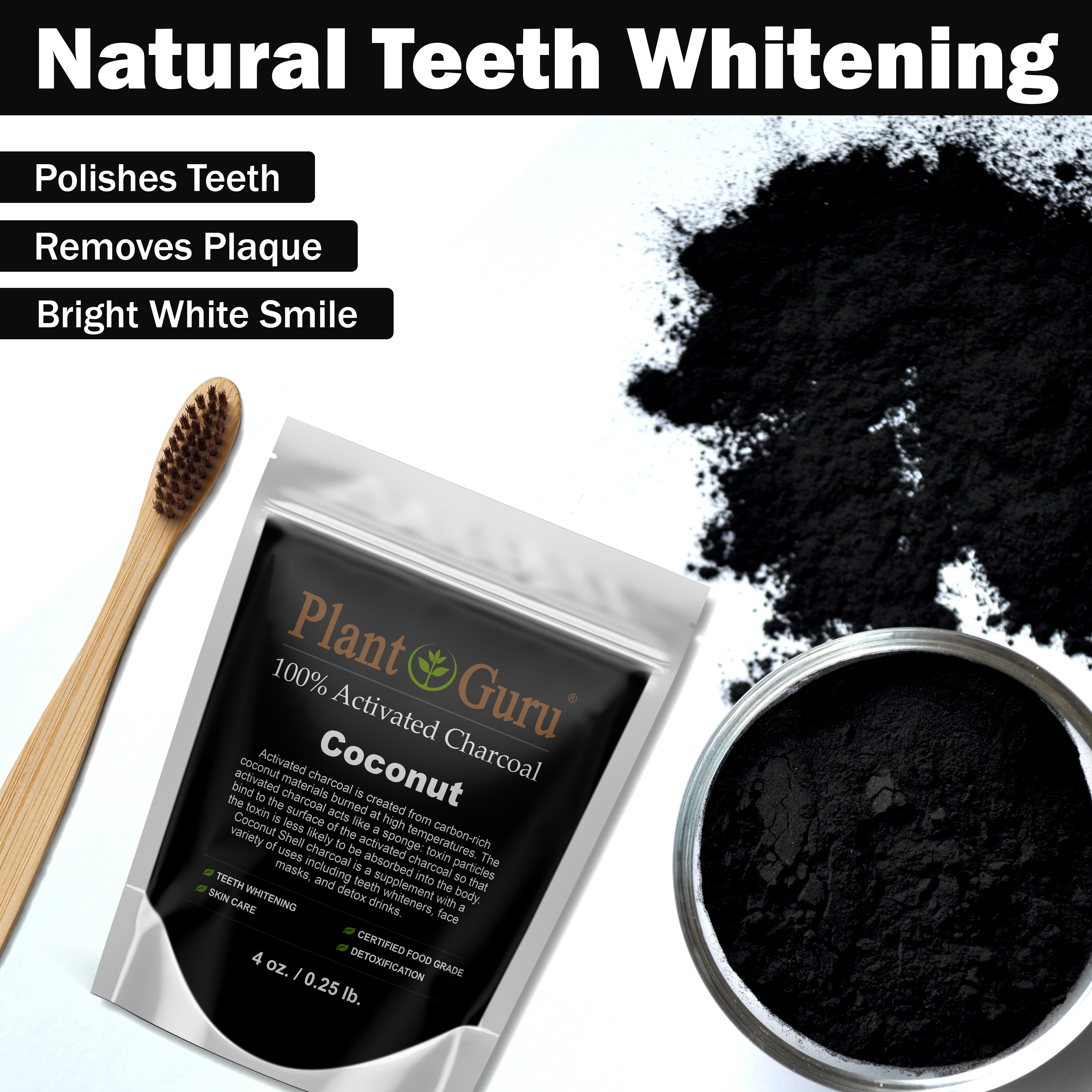 Activated Charcoal Powder Bulk - 1.75 lbs. Jar, COCONUT - Food Grade Kosher Non-GMO - Teeth Whitening, Facial Mask and Soap Making. Promotes Natural Detoxification and Helps Digestion