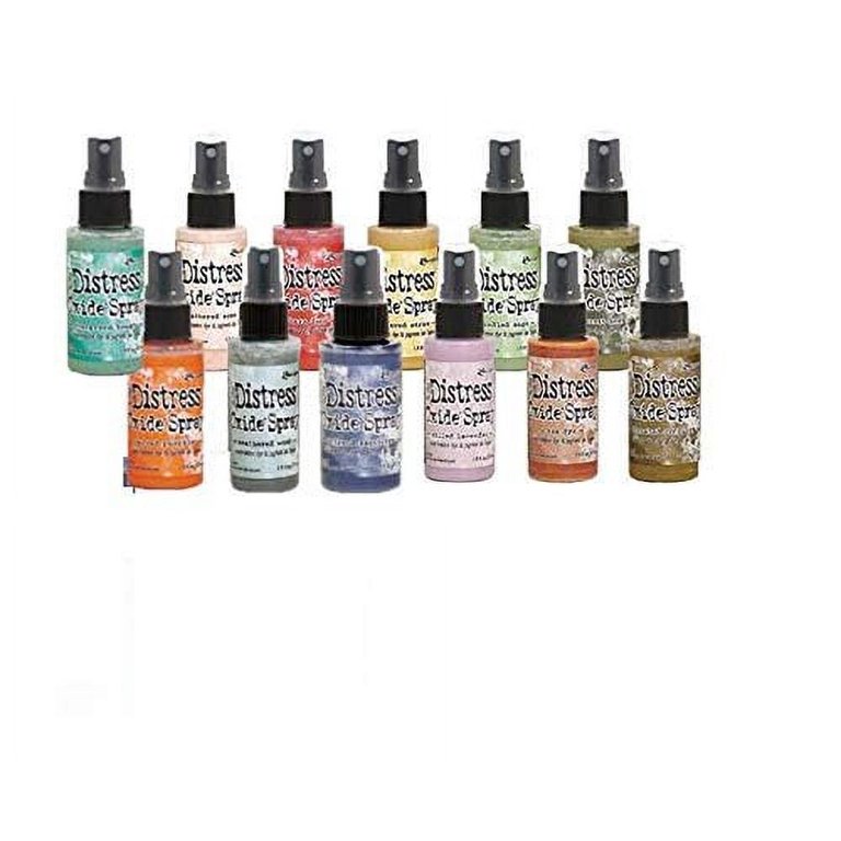 Mega Oxide Bundle - Complete 2019 Tim Holtz Distress Oxide Collection of 60 Sprays with Bonus PTP Blending Sticks - Includes Newest Releases!