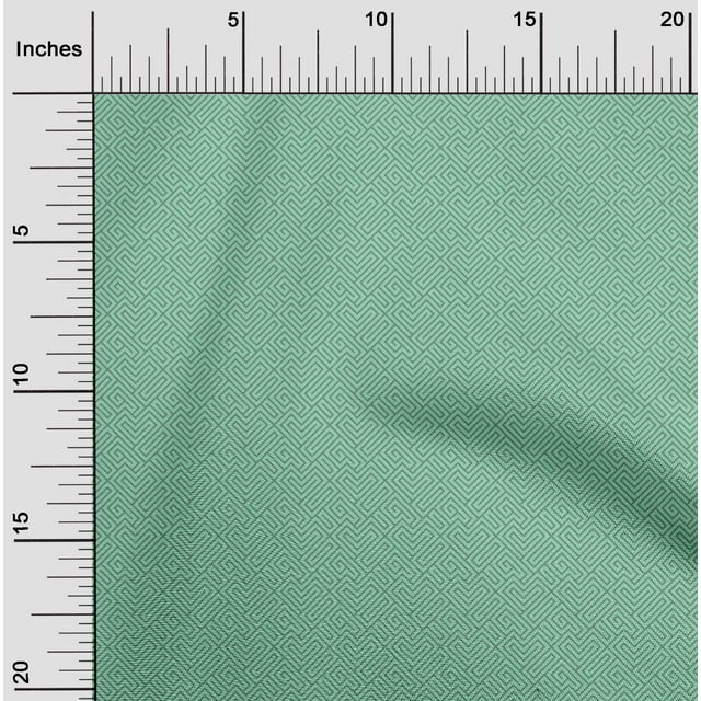 oneOone Cotton Poplin Fabric Greek Key Geometric Print Fabric By The Yard 56 Inches