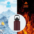 thumbnail image 2 of Insulated 1 Gallon Brick Red Water Bottle (Cold for 48 Hours, Leak-Proof, 128 oz Stainless Steel Jug with Spout Cap and Handle), 2 of 7