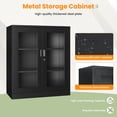 thumbnail image 3 of STANI 35.4"H Metal Storage Cabinet Steel Office Storage Locker,Black Locking Tool Cabinets for Office,Home, Assembly Required, 3 of 8