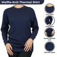 thumbnail image 2 of GBH Women's Loose Fit Crew Neck Waffle-Knit Thermal Shirt (S-2XL), 2 of 4