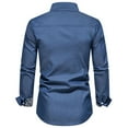 thumbnail image 6 of Men's Fashion Plus Size Long Sleeve Shirts d Button Pocket Flip Collar Casual Jeans Shirt Up to 65% off!, 6 of 8