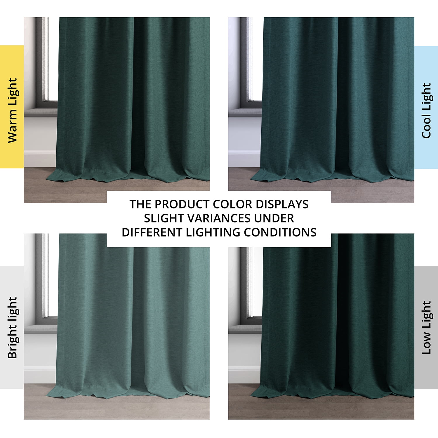 Half Price Drapes Bayberry Teal Bellino Textured Faux Linen Room Darkening Curtains For Bedroom & Living Room Curtains(1 Panel), Curtains 120 Inches Long, 50W X 120L