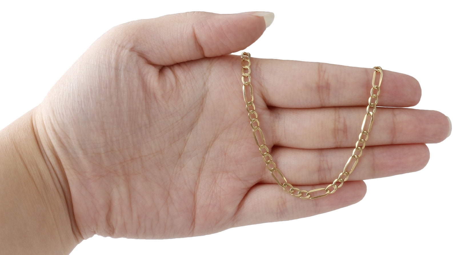 Real 10K Yellow Gold 4mm Figaro Chain 
