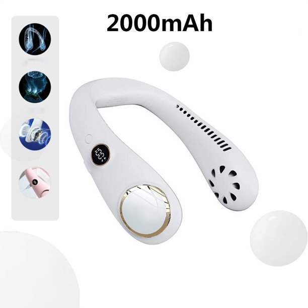 Ventiladores Portátiles De Verano Para Refrigeración De Aire Colgantes Para El Cuello Recargables USB Sin Cuchilla Para Deportes Al Libre Correr Viajes