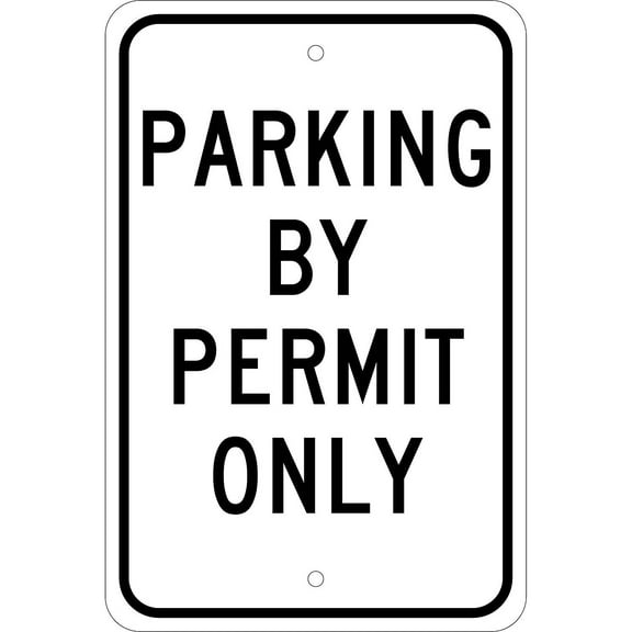 National Marker Reflective "Parking By Permit Only" Parking Sign 18" x 12" Aluminum (TM54J)