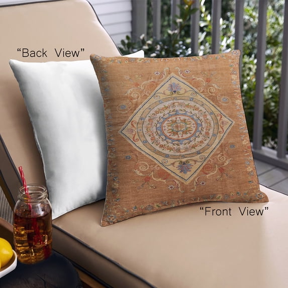 Ahgly Company Outdoor Square Mid-Century Modern Throw Pillow, 18 inch by 18 inch