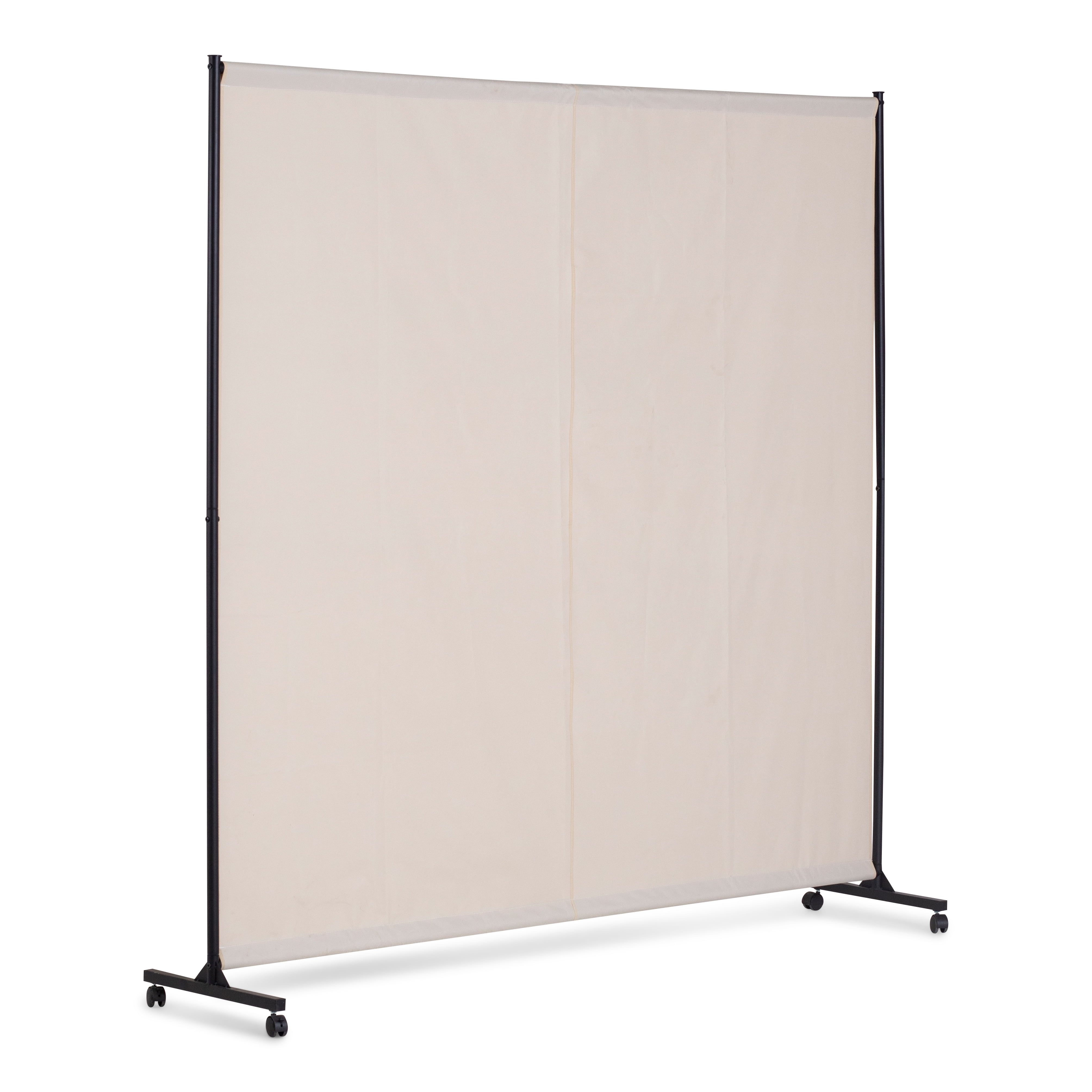 Mainstays 6.5 ft Beige Color Room Divider with Wheels 1 Panel