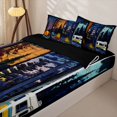thumbnail image 2 of Manfei Camping Car Campfire Zipper Full Size Comforter Sets with Fitted Sheet and 2 Pillowcases,Jungle Adventure Zipper Bedding Set,Black Orange,Reversible, 2 of 7